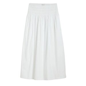 NWT Madewell Smocked-Waist White Poplin Midi Skirt